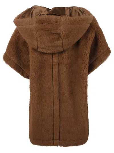 Max Mara Plush Brown Oversized Jacket In Brown