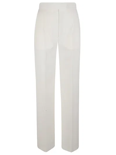 Alexander Mcqueen Tailored High-waist Trousers With Silhouette In White