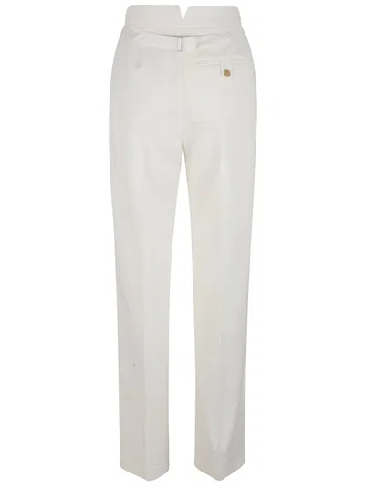 Alexander Mcqueen Tailored High-waist Trousers With Silhouette In White