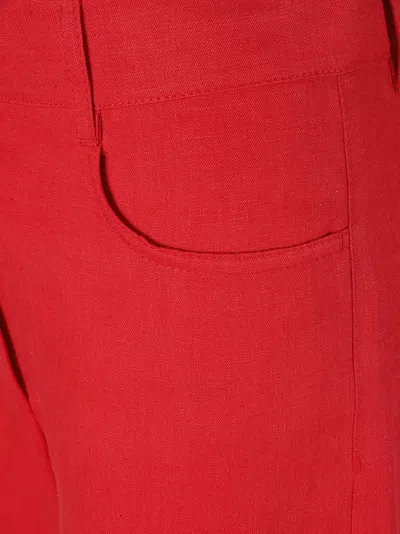 Max Mara Wide-leg Trousers With High Waist In Red
