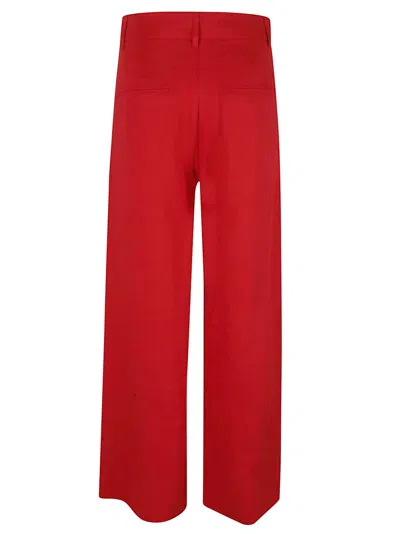 Max Mara Wide-leg Trousers With High Waist In Red