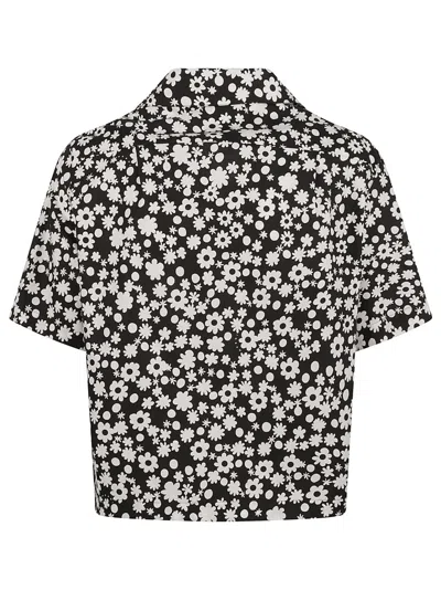 Marni Floral Print Cocoon Silhouette Shirt In Black
