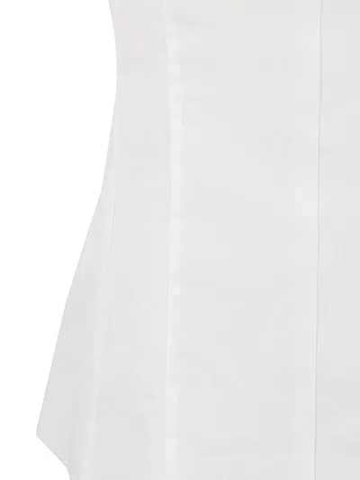 Tory Burch Fitted White Top With High Neckline In White