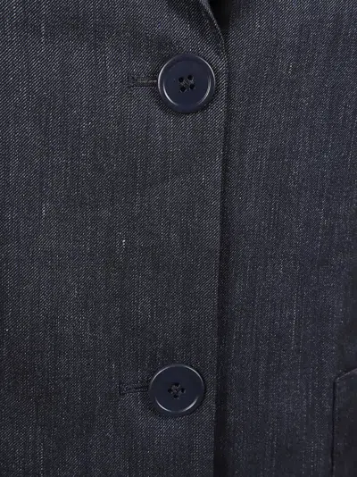 Max Mara Tailored Grey Jacket With Notch Lapel In Black