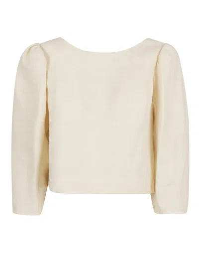 Chloé Three-quarter Sleeve Linen Shirt In Neutral