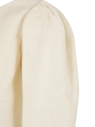 Chloé Three-quarter Sleeve Linen Shirt In Neutral