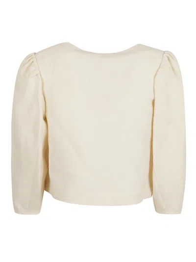Chloé Three-quarter Sleeve Linen Shirt In Neutral