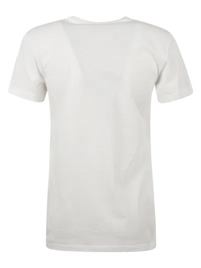 Saint Laurent White T-shirt With Graphic Print On The Front In Cotton Woman In White