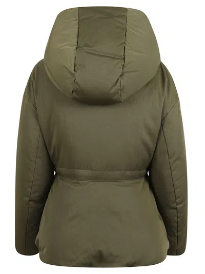 Alexander Mcqueen Relaxed Silhouette Coat With High Collar In Green