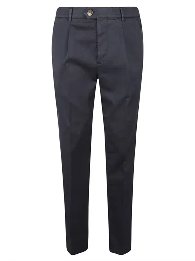 Brunello Cucinelli Tailored Blue Trousers With Classic Pleat In Blue