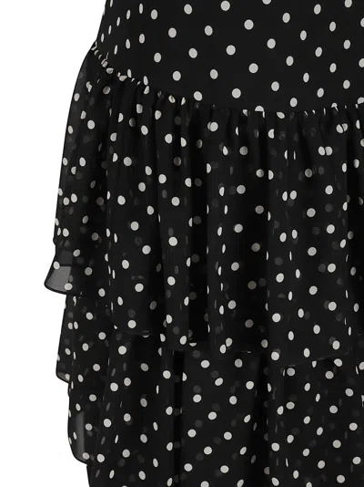 Valentino Garavani Polka Dot Tiered Silk Georgette Midi Skirt