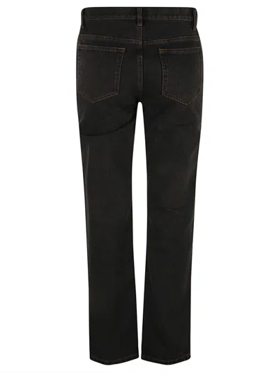 Apc A.p.c. High-waisted Straight-leg Jeans With Contrasting Stitching In Black
