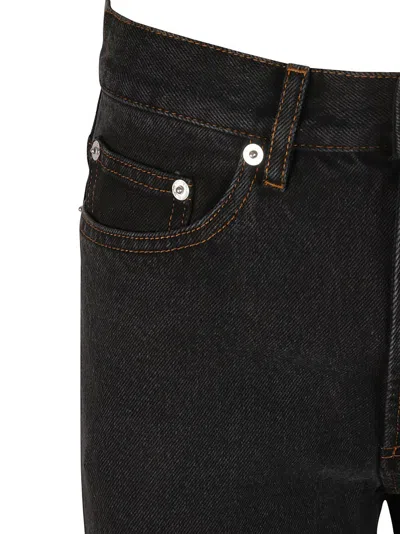 Apc A.p.c. High-waisted Straight-leg Jeans With Contrasting Stitching In Black