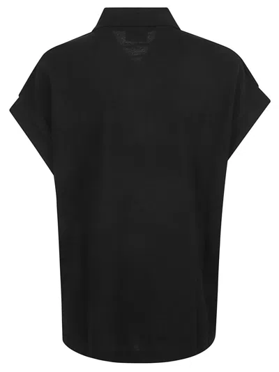 Saint Laurent Sleeveless Polo Shirt In Black