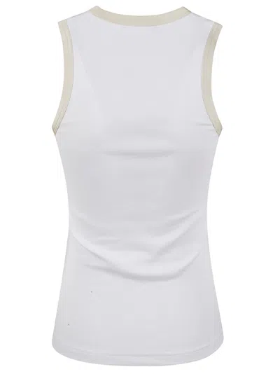 Fabiana Filippi Ribbed Tank Top With Scoop Neckline In White