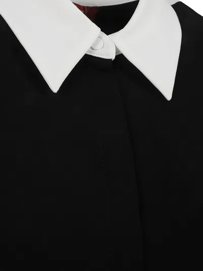 Max Mara Tailored Black Dress With White Collar In Black