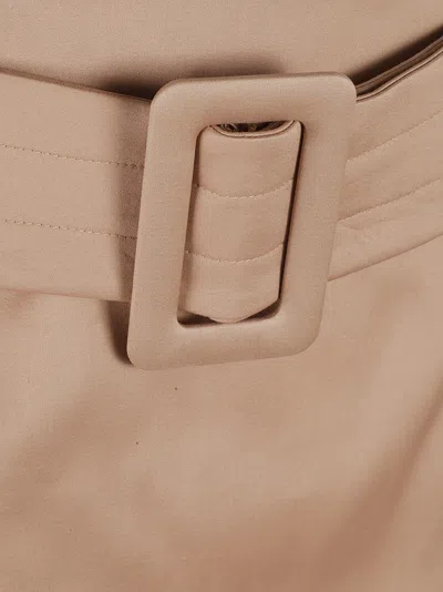 Patou Structured Skirt With Wide Belt In Neutral