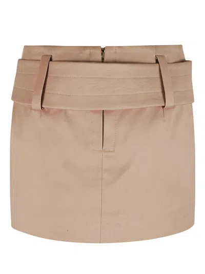 Patou Structured Skirt With Wide Belt In Neutral