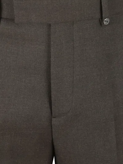 Burberry Tailored Straight Leg Wool Trousers In Brown