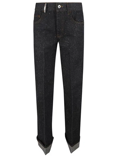 Burberry Cotton Blend Trouser With Metal Belt Loop