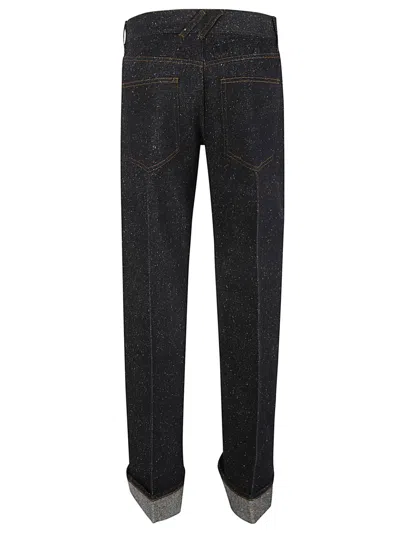 Burberry Cotton Blend Trouser With Metal Belt Loop
