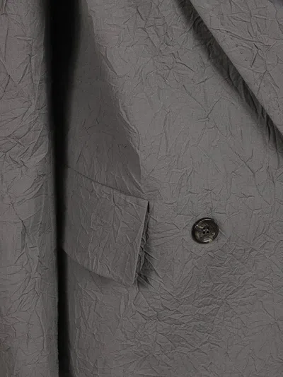 Max Mara Structured Double-breasted Jacket With Notched Lapels In Gray