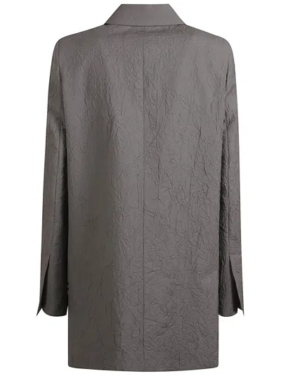Max Mara Structured Double-breasted Jacket With Notched Lapels In Gray