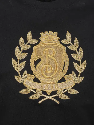Burberry Classic Black T-shirt With Gold Emblem In Black