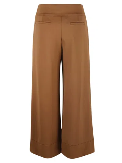 Max Mara Wide-leg Trousers With Tailored Finish In Brown