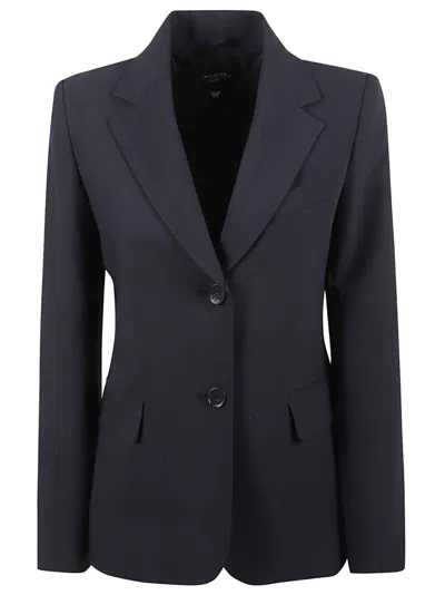 Max Mara Tailored Blue Jacket With Notch Lapel In Blue