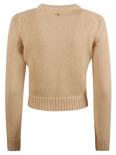 Chloé Cropped Crew Neck Sweater In Neutral
