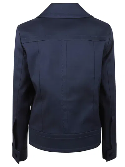 Patou Structured Blue Jacket With Fitted Waist In Blue