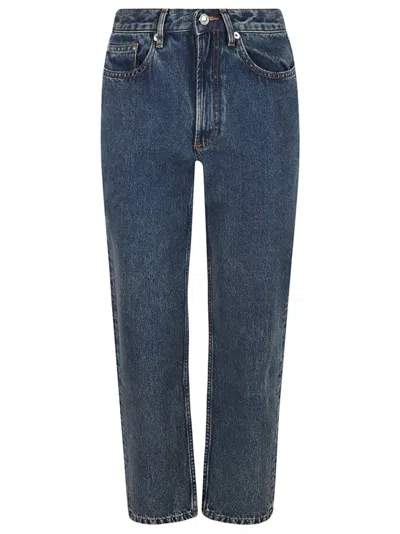 Apc A.p.c. High-waisted Straight-leg Jeans With Faded Finish In Blue