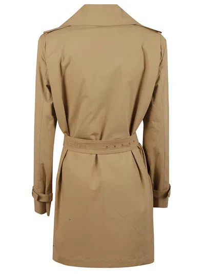 Max Mara Landa Cotton Canvas Mackintosh In Neutral