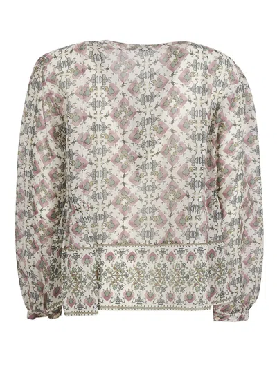 Isabel Marant Floral Patterned Silk Shirt In Gray