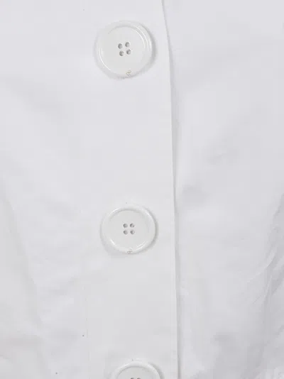 Patou Sleeveless Button-down Dress With Tie Detail In White