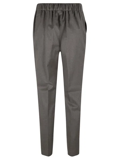 Fabiana Filippi Tailored Grey Trousers With Drawstring Waist In Gray