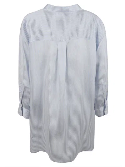Fabiana Filippi Relaxed Fit Striped V-neck Shirt In Blue