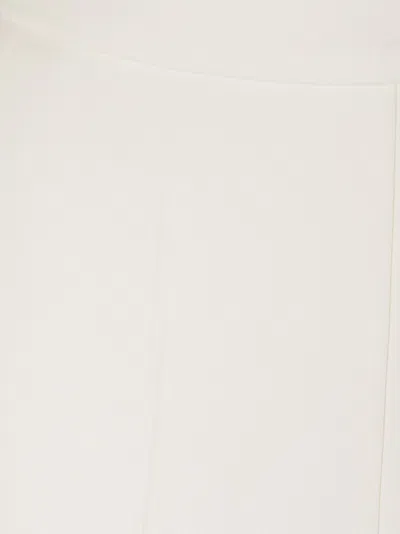 Max Mara Tailored White Trousers With Subtle Pleats In Neutral