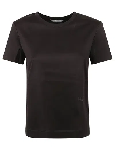 Max Mara Blue T-shirt With Subtle Logo In Black