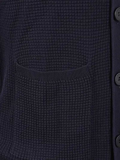 Ballantyne Textured Knit Sweater With Button-up Front In Black