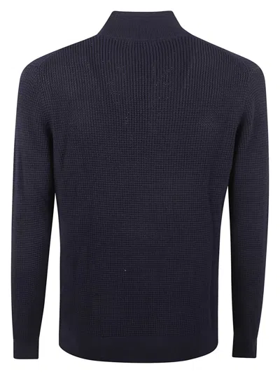 Ballantyne Textured Knit Sweater With Button-up Front In Black