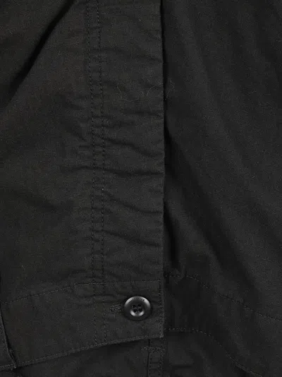 Balenciaga Structured V-neck Top With Wide Sleeves In Black