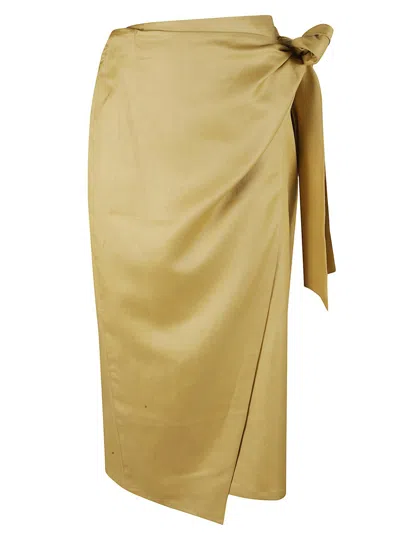 Max Mara Knee-length Wrap Skirt In Gold