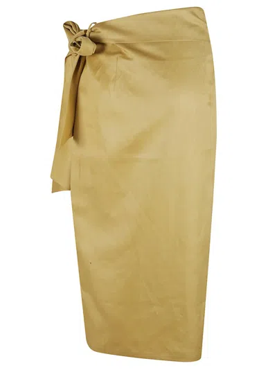 Max Mara Knee-length Wrap Skirt In Gold