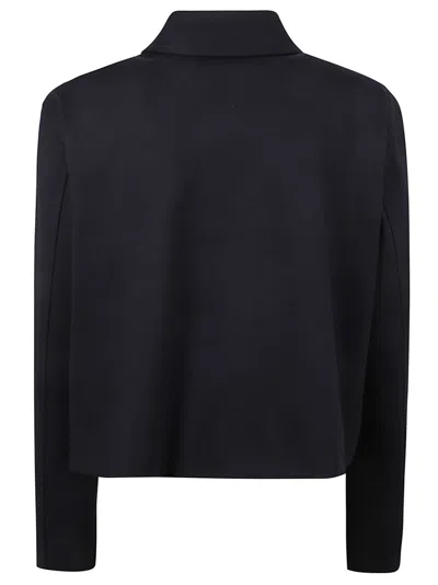 Max Mara Structured Black Jacket With Classic Collar In Blue