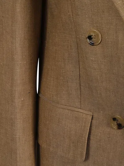 Max Mara Tailored Double-breasted Flax Linen Jacket
