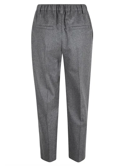 Brunello Cucinelli Tailored Grey Trousers With Front Pleats In Gray
