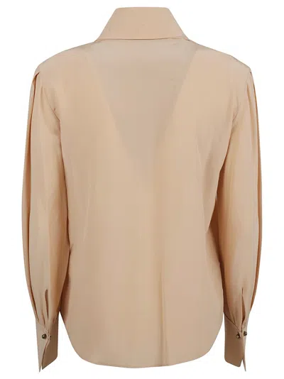 Chloé Silk Shirt With Classic Collar In Pink