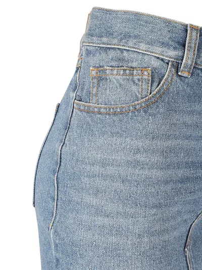 Chloé Asymmetrical Hem Denim Skirt In Blue